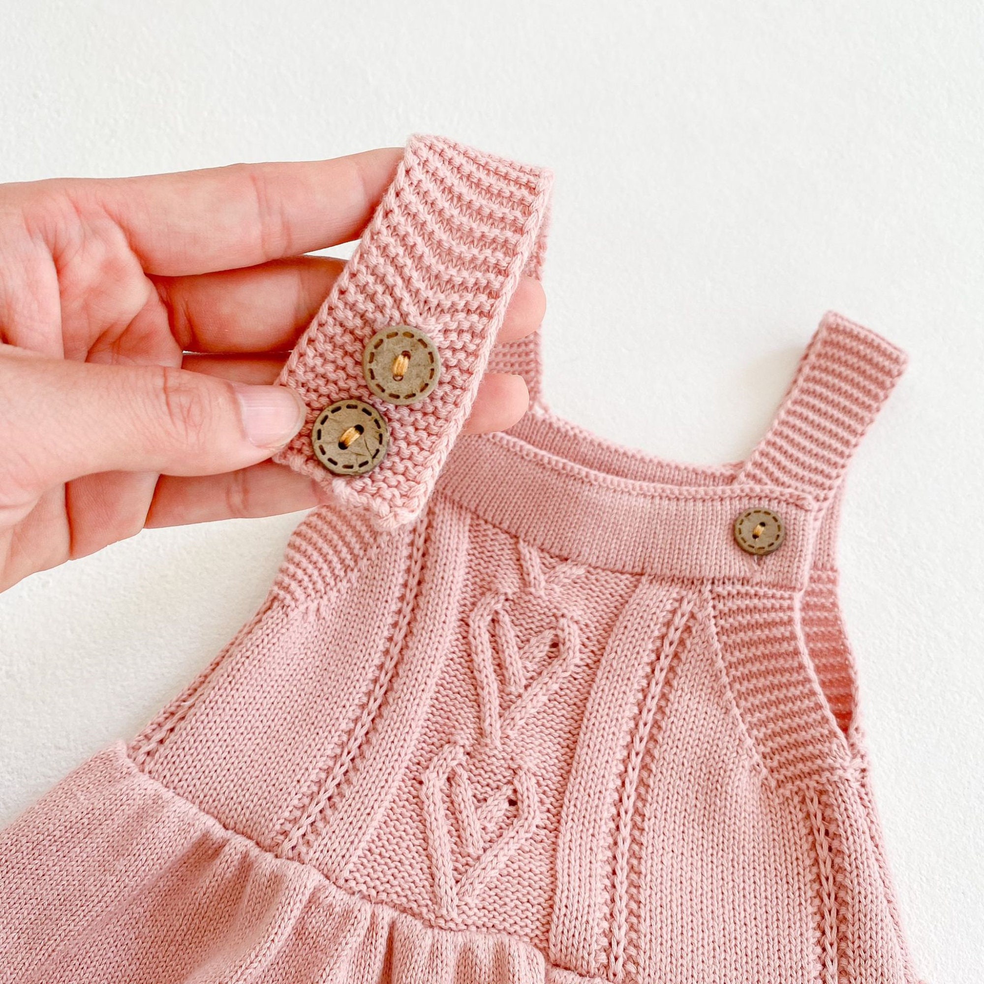 Knitted Babygirl Dress Love Pink Baby Outfit Knit Onsies for Etsy