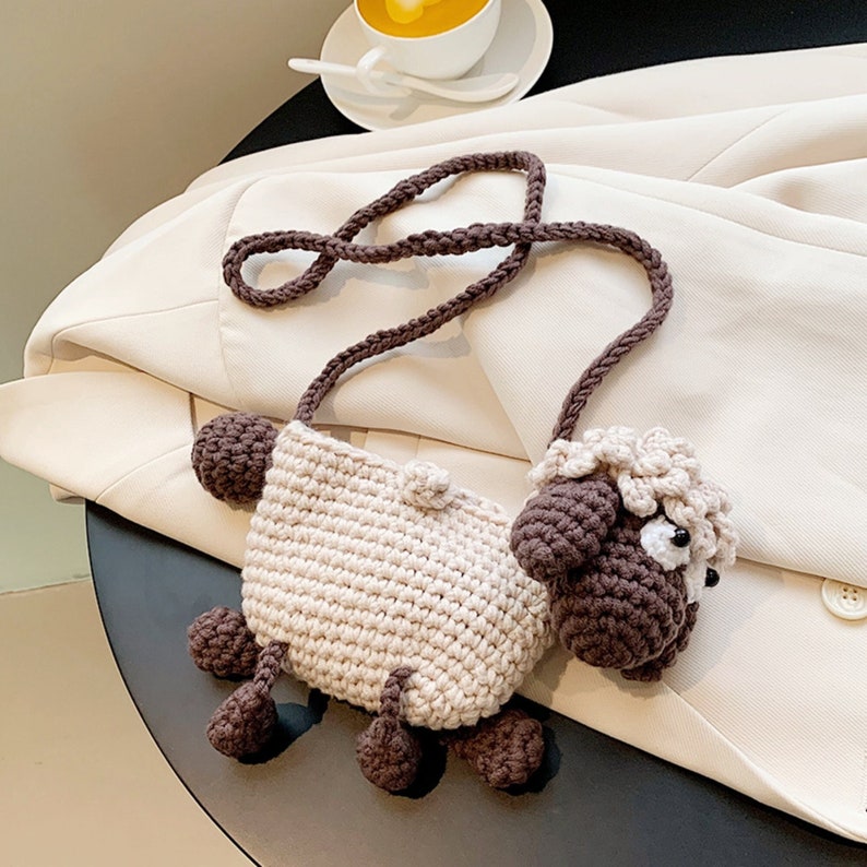 Knit Sheep Purse Crochet Sheep Handbag Children Amigurumi Etsy