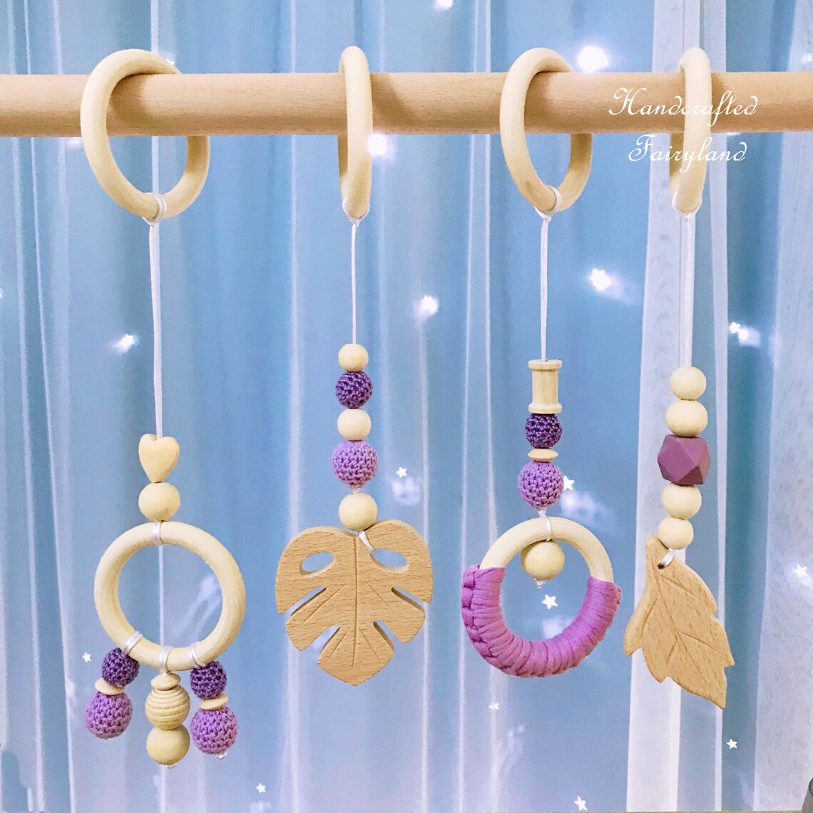 Wood Baby Gym Hanging Toys Baby Activity Play Gym Leaf Etsy