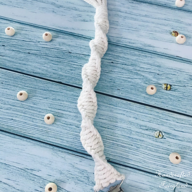 Boho Dummy Chain Cotton Pacifier Holder Natural Baby Soother Clip Macrame Dummy Clips
