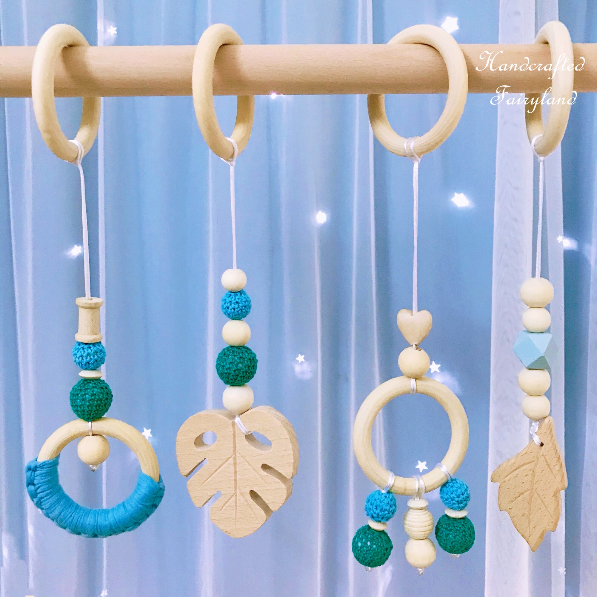 Wood Baby Gym Hanging Toys Baby Activity Play Gym Leaf Etsy