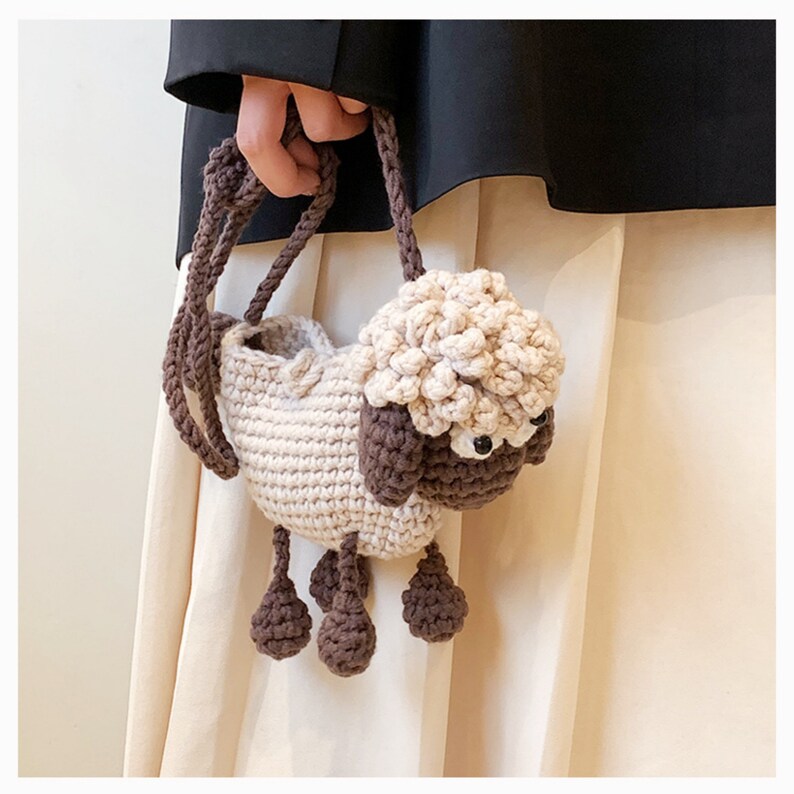 Knit Sheep Purse Crochet Sheep Handbag Children Amigurumi Etsy