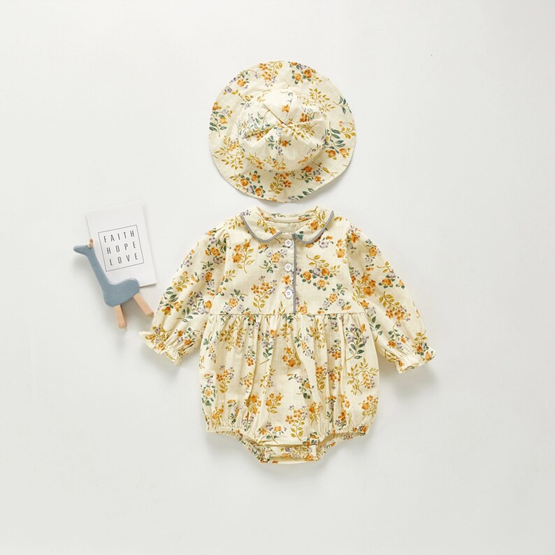 Floral Baby Girl Romper With Hat Onsies for Babies Infant Etsy