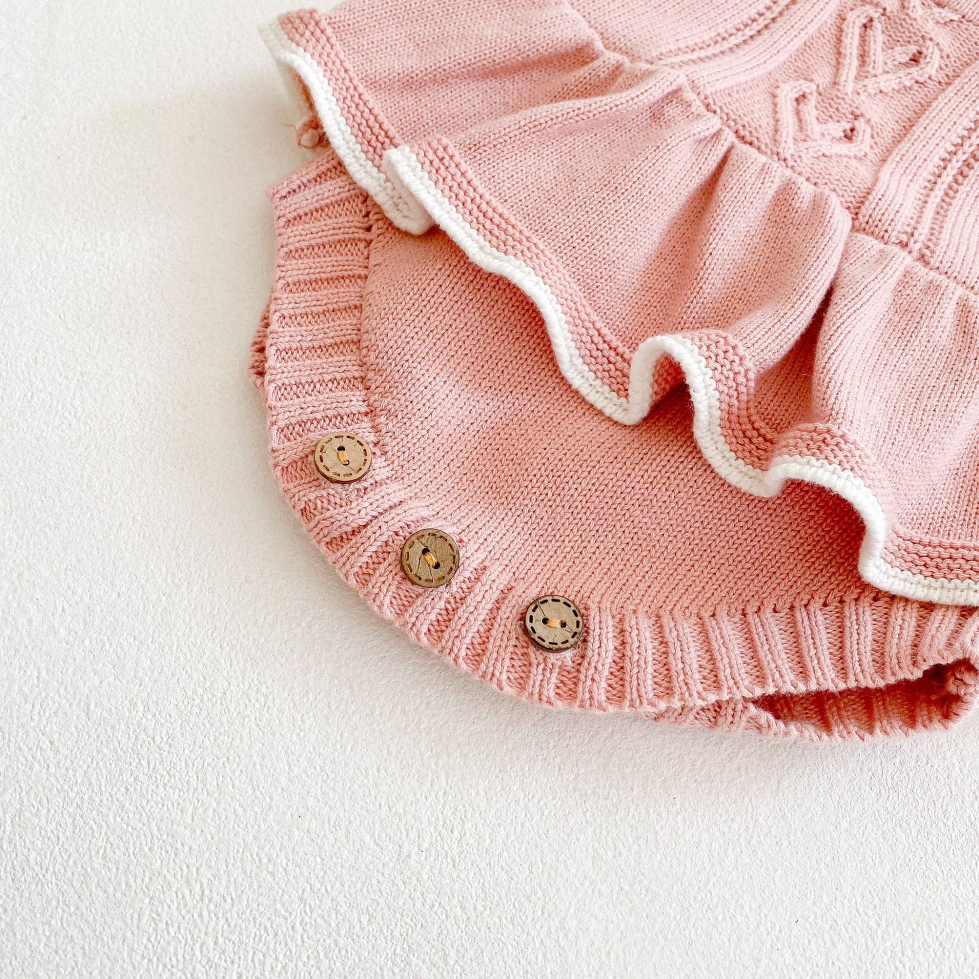 Knitted Babygirl Dress Love Pink Baby Outfit Knit Onsies for Etsy