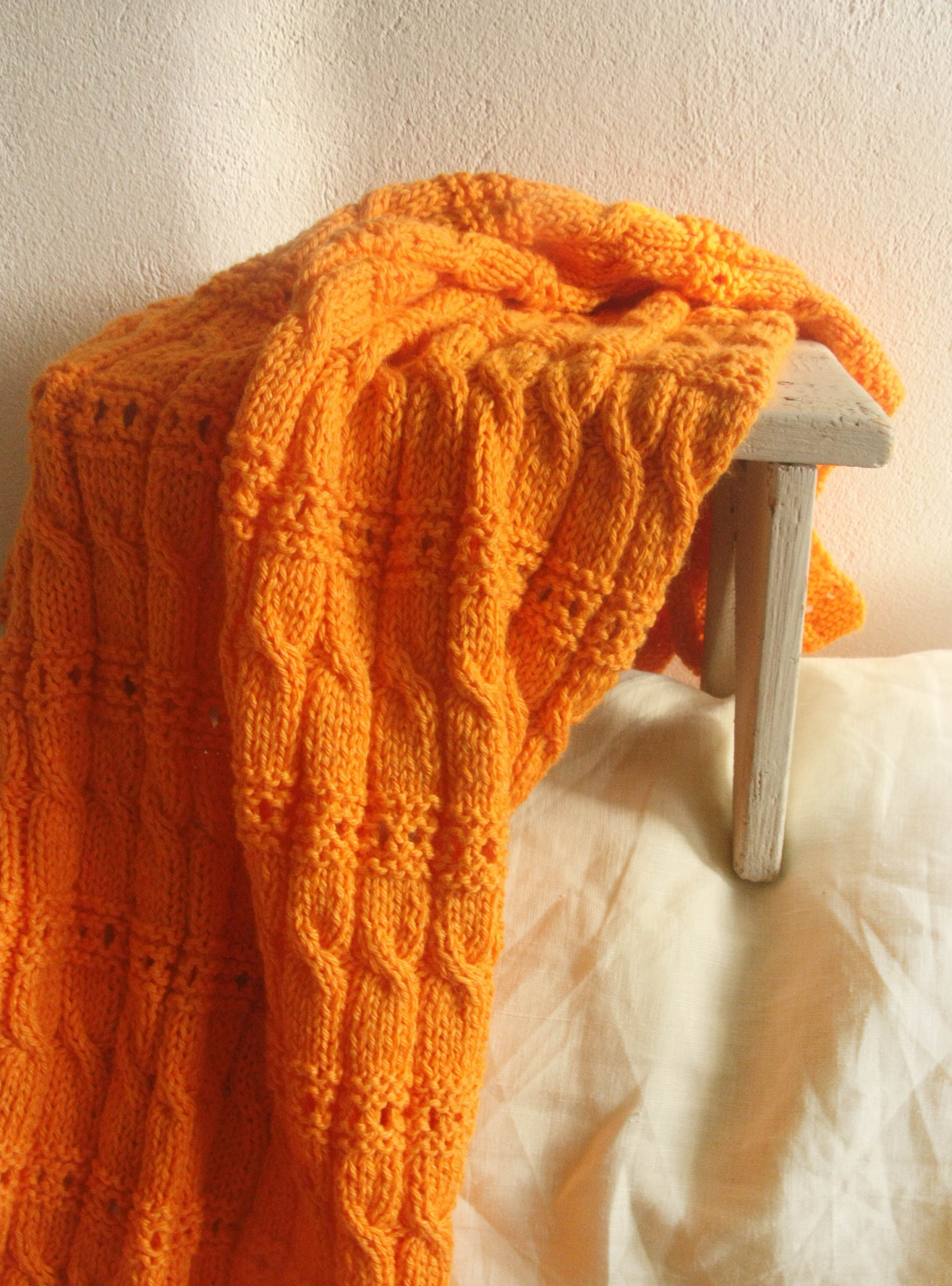 Knit orange baby blanket autumn throw blanket burnt orange Etsy