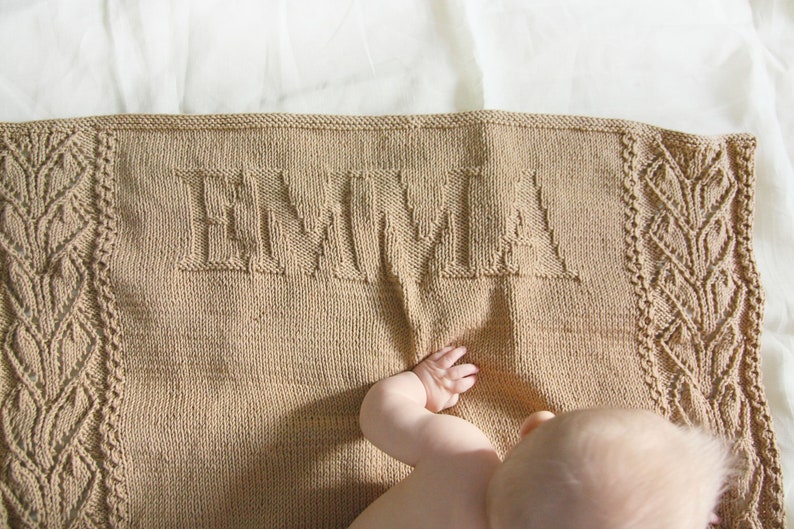Custom Name Baby Blanket Boho Blanket Hand Knit Blanket Etsy