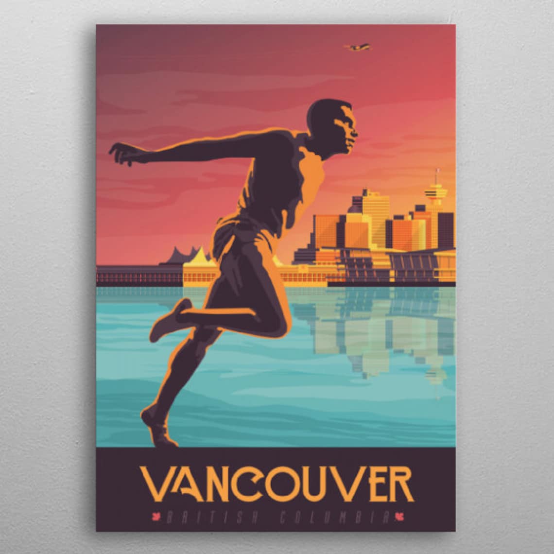 Vancouver Travel Poster Canada Retro Visit Explore Industrial Etsy