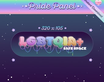 LGBTQIA+ Safe Space Pride Twitch Panel: Jewel Design (Digital Download)