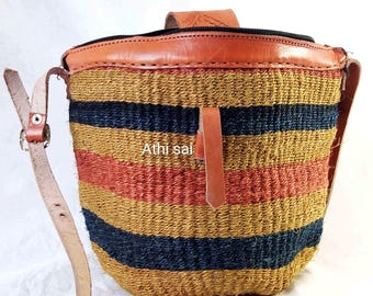 Gewebte Sisal Korbtasche, afrikanische Kiondo/Chondo. HANDMADE in Kenya FOR YOU.