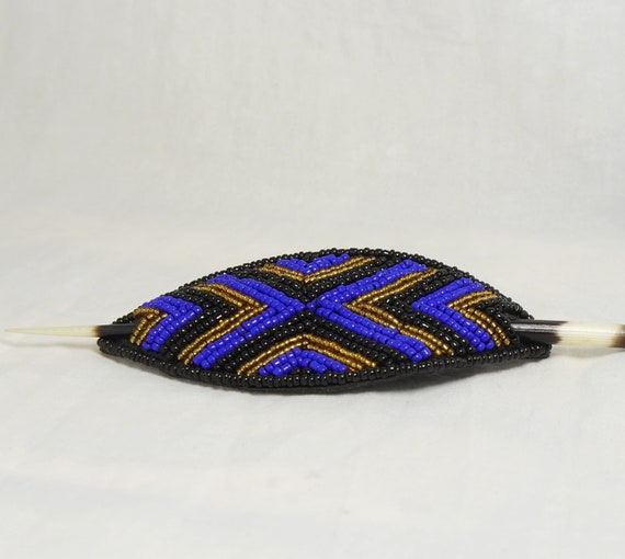 African Hair Clip With Maasai Beads and Porcupine Keel. 