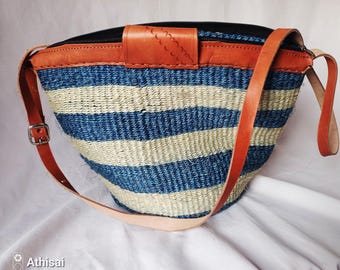 Gewebte Sisal Korbtasche, afrikanische Kiondo/Chondo aus Kenia. HANDMADE FOR YOU.