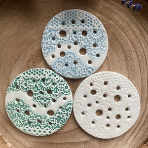 Handmade Ceramic Lace Flower Frog, Flower Posy Seperator, Flower Arranger for Vase / Mason Jar / Glass, Wildflowers (made to order)
