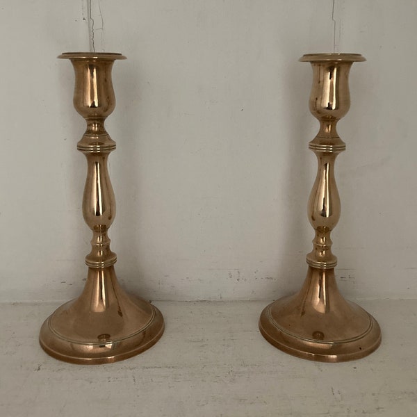 Vintage Swedish brass candlesticks