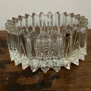 Faceted glass dish