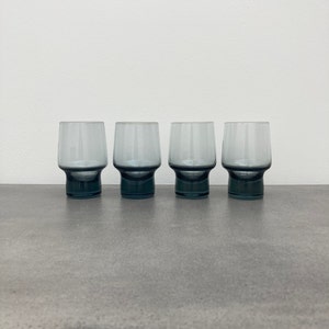 4 small smoked glass tumblers