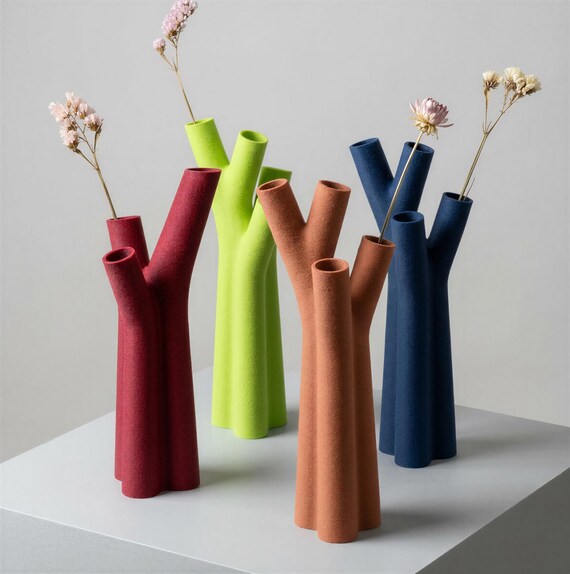 Modern 3D Printable Vase STL File | Designer Vase Decor | Sculptural Vase | Digital Download for 3D Printing