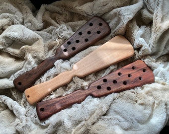 The Edwardian by LRS - 14.25” Spanking Paddle - Handmade - Quality Hardwood - With or Without Holes - Consenting adults only