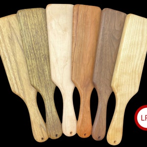 The Brat Spanking Paddle - Choose from 6 elegant hardwoods - Handcrafted 14&quot; half-size frat-style paddle  - For consenting adults only