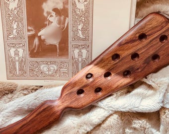 The Edwardian Spanking Paddle - Handcrafted in Your Choice of Quality Hardwoods - Holes Optional - Vintage Vibe - Consenting adults only