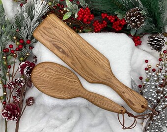 2-Piece Set in Butternut  - LRS Spanking Paddles - Extra Light and Stingy - Handcrafted Gift Set for Adults Only