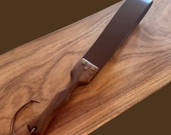 Candy Shop: Dark Mocha 2.5" Looped Spanking Strap (Brown English Bridle Leather + Walnut Handle)