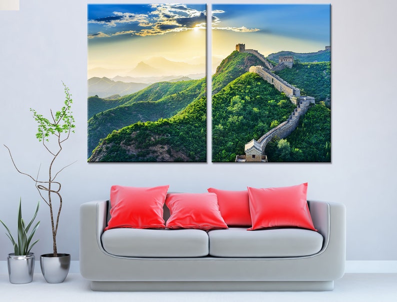 The Great Wall of China Wall Art Sets China Photo Landscape Decor Nature Photo Print Set