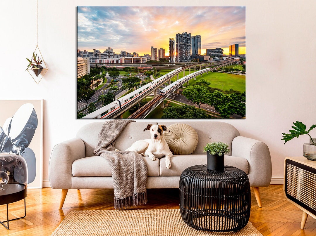 Singapore City Life With Trains Photo Print Singapore Cityscape Wall