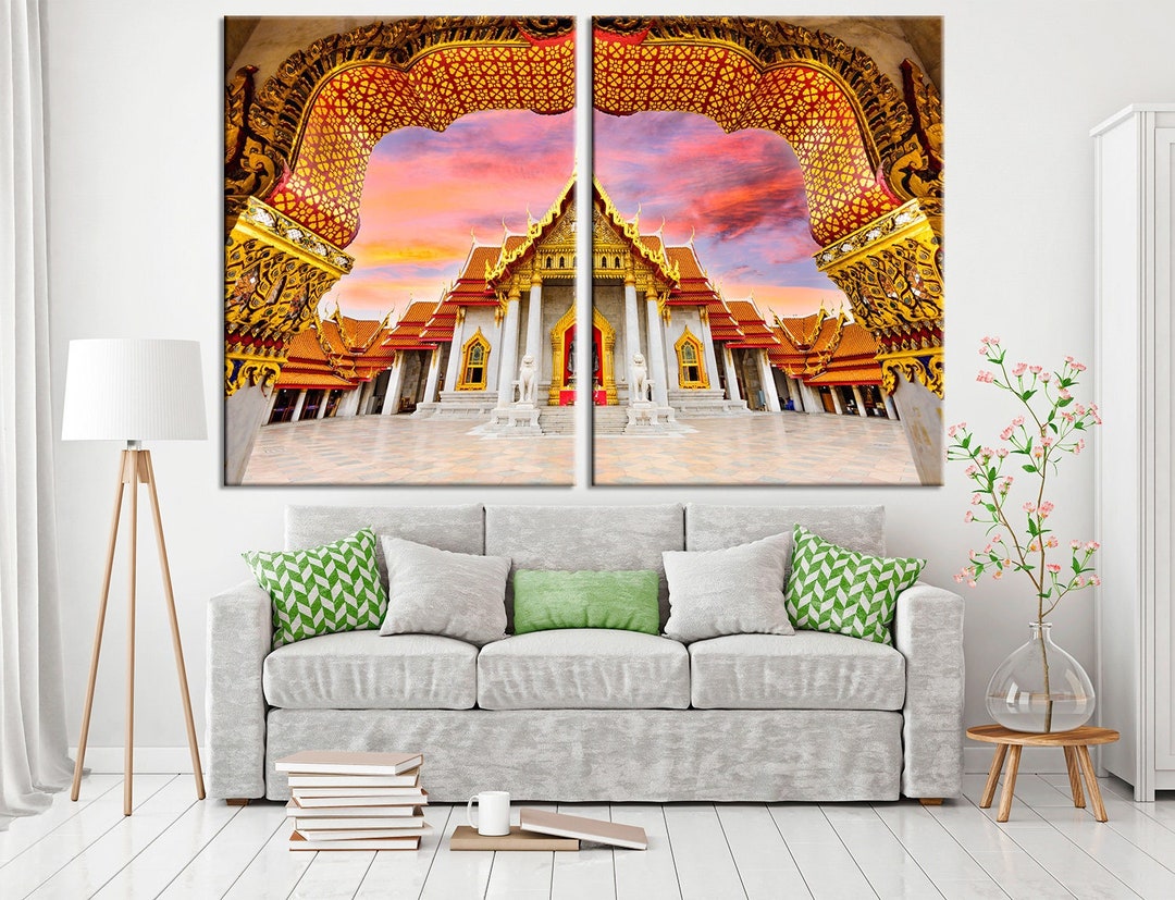 Bangkok Marble Temple Home Decor Bangkok Wall Art Thailand Canvas