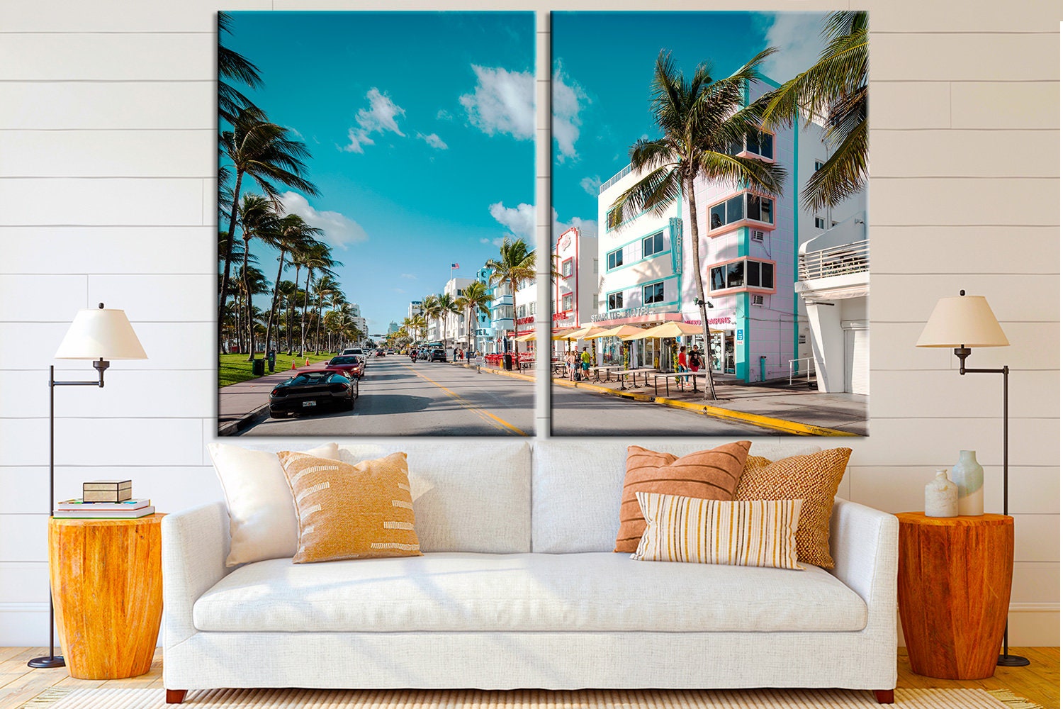 Miami Beach Wall Art Ocean Drive Print Florida Wall Decor USA Downtown