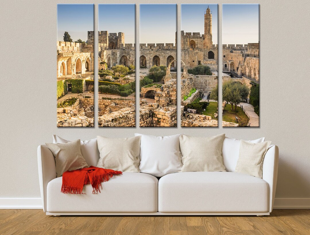 Jerusalem Wall Art Israel Home Decor Tower of David Canvas Religious