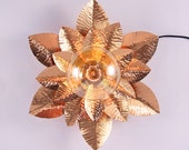 Flower lamp, metal lamp, copper, brass. Hammered lamp. Steampunk lighting. Victorian. Unique.