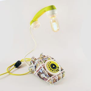 Telephone Retro Lamp, Comic, Vintage, Retro decorations, Gift for Retro Lover, Phone light, Telephone light, Upcycle, Desk Lamp
