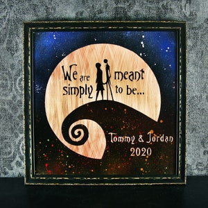 Nightmare Before Christmas Wedding Gift. Valentine's, Personalized, Jack and Sally, Wall Art. Capture Your Special Day in a Unique Way image 3