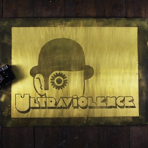 Clockwork Orange Ultraviolence Wall Art. Movie Gift, Metal Artwork. A Groundbreaking New Way to Display Your Preferred Art. Theater Decor