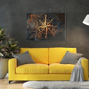 Nautical Compass Wall Art. Engineer Gift, Metal Artwork. A Groundbreaking New Way to Display Your Preferred Art. Office Decor, Poster