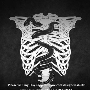 Skeleton Shirt, Dark Academia Shirt, Dark Cottagecore,  Witch Shirt, Weird Shirt, Emo Clothing, Snake Shirt Women, Goblincore Shirt
