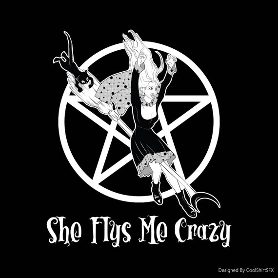 She Flys Me Crazy, Pagan Witch Costume, Gift for Girlfriend, Witch Women,  Witch Aesthetic Clothing, Witch Tee Shirt, Witchy, Anime Witch -  Canada
