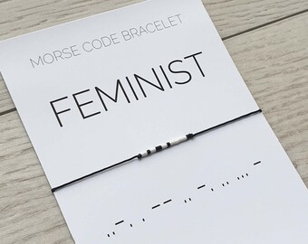 Feminist Morse Code Bracelet: Miyuki Delica Bead Friendship Gift
