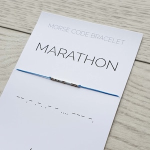 Pulsera de código morse de maratón, joyería de maratón, joyería de código morse, pulsera de regalo de maratón, pulsera para mujeres y hombres, regalo deportivo, fitness