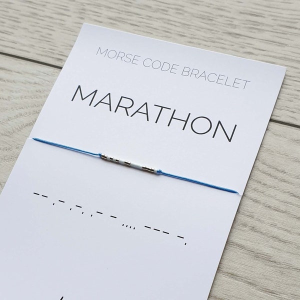 Marathon morse code bracelet, Marathon jewelry, Morse code jewelry, Marathon gift bracelet, Bracelet for Women and Men, Sport gift, Fitness