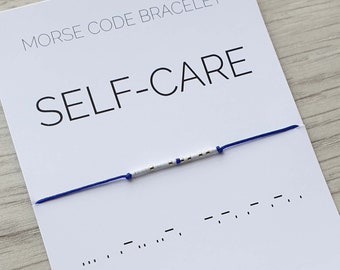 Self-Care Morse Code Bracelet: Miyuki Gold & Silver Beads