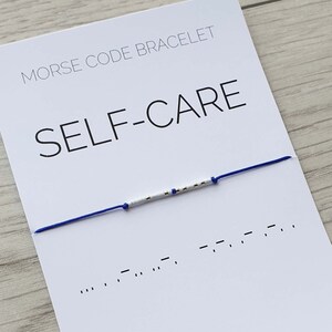 Self-care morse code bracelet, Self-care jewelry, Morse code jewelry, Self-care gift bracelet, Bracelet for Women and Men, Self-care jewelry