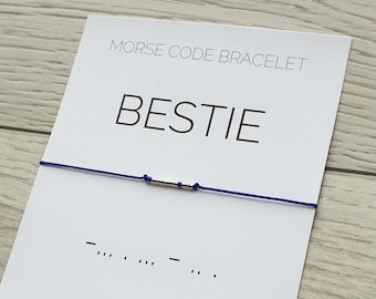 Bestie Morse Code Bracelet: Miyuki Gold & Silver Friendship Jewelry