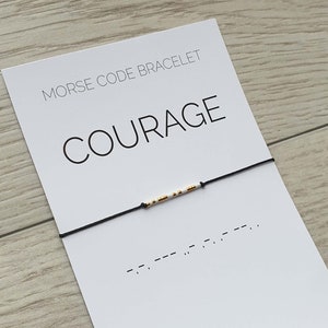 Mut Morse-Code-Armband, Mut Schmuck, Morse-Code-Schmuck, Mut Geschenk-Armband, Armband für Frauen und Männer, Freundschaftsgeschenk