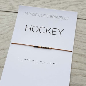 Hockey morse code bracelet, Hockey jewelry, Morse code jewelry, Hockey gift bracelet, Bracelet for Women and Men, Sport gift, Fitness