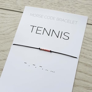 Tennis morse code bracelet, Tennis jewelry, Morse code jewelry, Tennis gift bracelet, Bracelet for Women and Men, Sport gift, Fitness