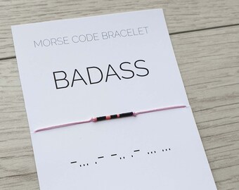 Badass morse code bracelet, Badass jewelry, Morse code jewelry, Badass gift bracelet, Bracelet for Women and Men, Badass gift jewelry