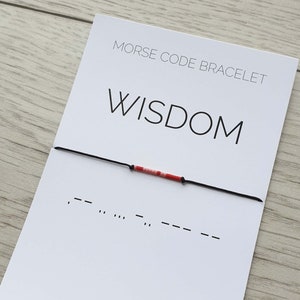 Wisdom morse code bracelet, Wisdom jewelry, Morse code jewelry, Wisdom gift bracelet, Bracelet for Women and Men, Wisdom bracelets