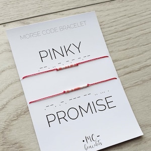 Pinky Promise morse code bracelet, Pinky Promise gift bracelet, Morse code Jewelry, Pinky Promise Bracelet, Best friend gift, Friendship