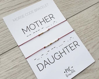 Mother daughter morse code bracelet,  Mother jewelry, Daughter jewelry, Morse code bracelets, Family bracelets, Daughter bracelet gift